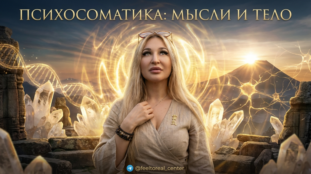 Иллюстрация взаимосвязи мыслей, эмоций и физического здоровья человека